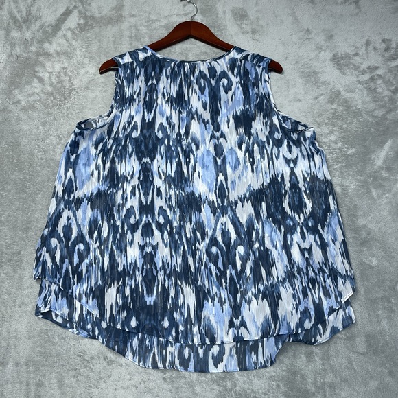 Cristina B Women's L Blouse Blue Polyester a1915 - Picture 6 of 6